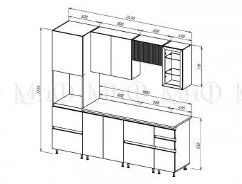 Кухонный гарнитур Техно-6 2400 мм (Миф) в Нижнем Тагиле - nizhnij-tagil.mebel-e96.ru