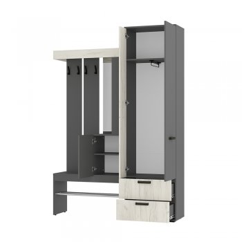 Прихожая Трамп графит/крафт белый (БТС) в Нижнем Тагиле - nizhnij-tagil.mebel-e96.ru