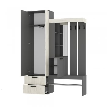 Прихожая Трамп графит/крафт белый (БТС) в Нижнем Тагиле - nizhnij-tagil.mebel-e96.ru