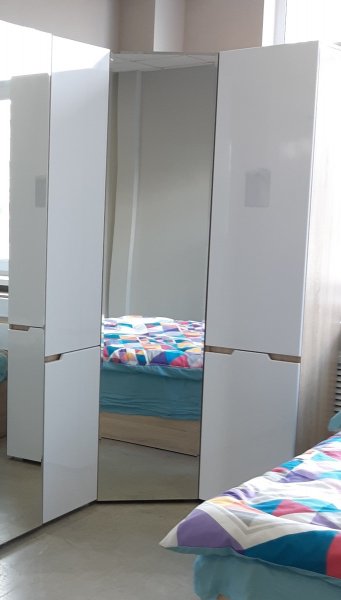 Угловой шкаф с зеркалом Трио (Эко) в Нижнем Тагиле - nizhnij-tagil.mebel-e96.ru | фото