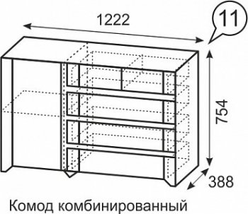 Комод комбинированный №11 Твист (ИжМ) в Нижнем Тагиле - nizhnij-tagil.mebel-e96.ru