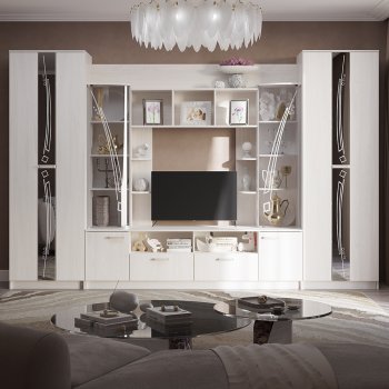 Стенка Венеция ясень белый (БТС) в Нижнем Тагиле - nizhnij-tagil.mebel-e96.ru