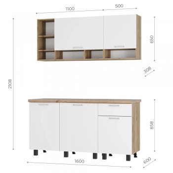 Кухонный гарнитур 1600 мм Вика (БТС) в Нижнем Тагиле - nizhnij-tagil.mebel-e96.ru